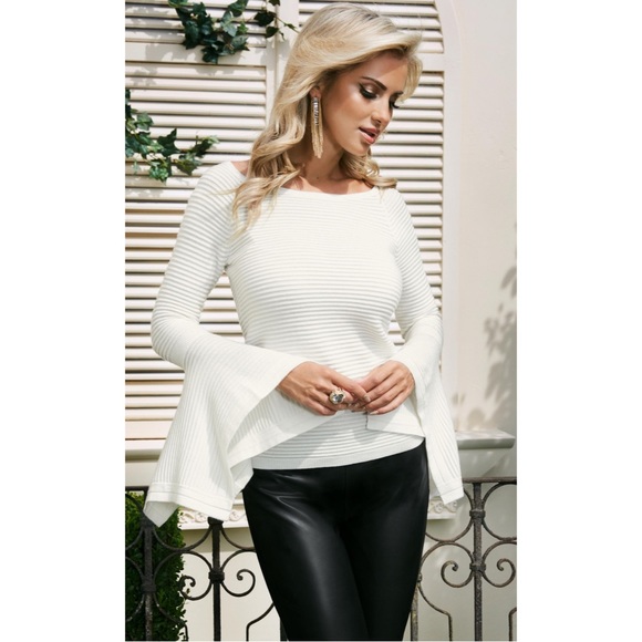 Marciano Binx Bell Sleeve Ivory Sweater - Picture 1 of 11